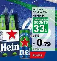 Iper La Grande Birra lager 0.0 alcol HEINEKEN offerta