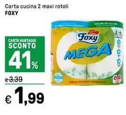 Iper La Grande Carta cucina 2 maxi rotoli FOXY offerta