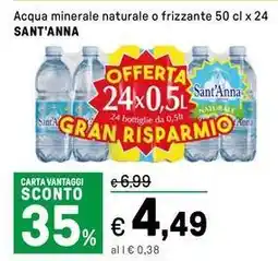 Iper La Grande Acqua minerale naturale o frizzante SANT'ANNA offerta