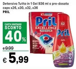 Iper La Grande Detersivo Tutto in 1 Gel 936 ml o pre-dosato caps x26, x30, x32, x36 PRIL offerta