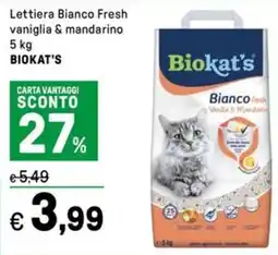 Iper La Grande Lettiera Bianco Fresh vaniglia & mandarino BIOKAT'S offerta