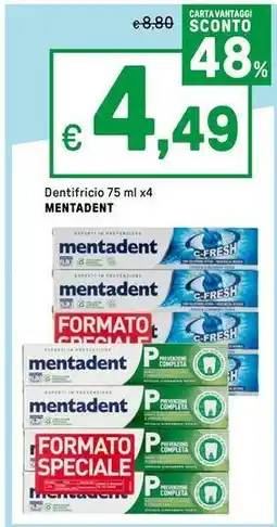 Iper La Grande Dentifricio MENTADENT offerta