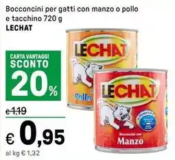 Iper La Grande Bocconcini per gatti con manzo o pollo e tacchino LECHAT offerta