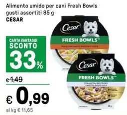 Iper La Grande Alimento umido per cani Fresh Bowls CESAR offerta