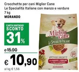 Iper La Grande Crocchette per cani Miglior Cane Le Specialità Italiane con manzo e verdure MORANDO offerta