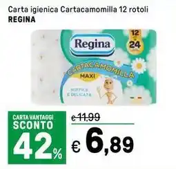 Iper La Grande Carta igienica Cartacamomilla 12 rotoli REGINA offerta