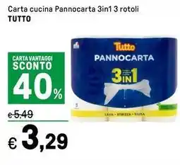Iper La Grande Carta cucina Pannocarta 3in1 3 rotoli TUTTO offerta