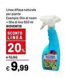 Iper La Grande Linea difesa naturale per piante, Olio di neem + Olio di lino BIOVENTIS offerta