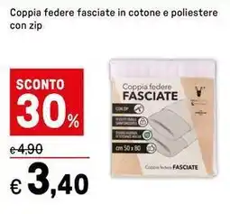 Iper La Grande Coppia federe fasciate in cotone e poliestere con zip offerta