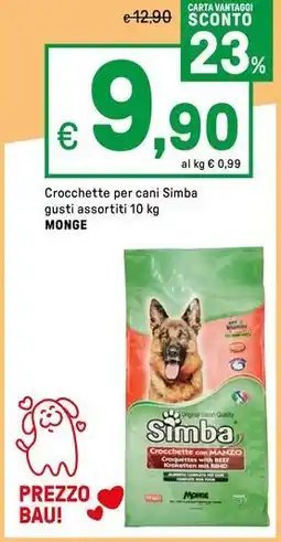 Iper La Grande Crocchette per cani Simba MONGE offerta