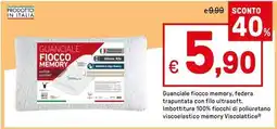 Iper La Grande Guanciale fiocco memory, federa trapuntata con filo ultrasoft. offerta