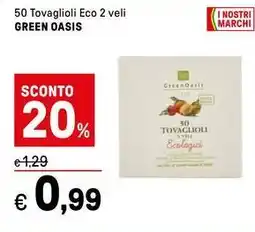 Iper La Grande 50 Tovaglioli Eco 2 veli GREEN OASIS offerta