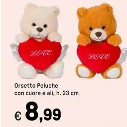 Iper La Grande Orsetto Peluche con cuore e ali offerta