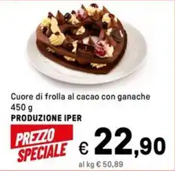 Iper La Grande Cuore di frolla al cacao con ganache PRODUZIONE IPER offerta