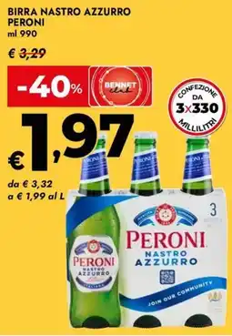 Bennet Birra nastro azzurro PERONI offerta