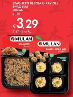 Bennet Spaghetti di soia o ravioli shao mai MULAN offerta
