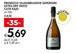 Bennet Prosecco valdobbiadene superiore extra dry docg CA'DI RAJO offerta