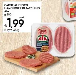 Bennet Carne al fuoco hamburger di tacchino AIA offerta