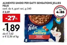 Bennet Alimento umido per gatti sensations jellies FELIX offerta