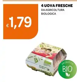 Ekom 4 uova fresche da agricoltura biologica offerta