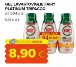 Tigre Gel lavastoviglie fairy platinum tripacco offerta