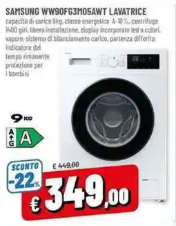 A&O SAMSUNG WW90FG3M05AWT LAVATRICE offerta
