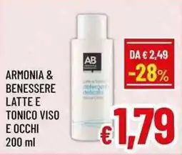 A&O Armonia & benessere latte e tonico viso e occhi offerta