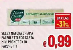 A&O Selex natura chiama fazzoletti eco carta mini pocket 9x 10 pacchetti offerta