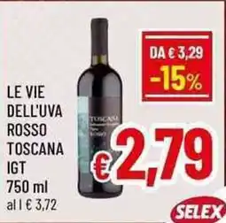 A&O Le vie dell'uva rosso toscana IGT offerta