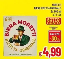 A&O Moretti birra ricetta originale offerta
