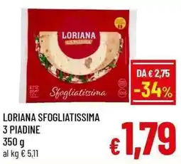 A&O Loriana sfogliatissima 3 piadine offerta