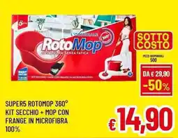 A&O Super5 rotomop 360° kit secchio+mop con frange in microfibra 100% offerta