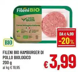 A&O Fileni bio hamburger di pollo biologico offerta