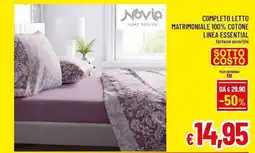 A&O Completo letto matrimoniale 100% cotone linea essential offerta