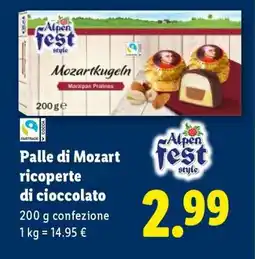 Lidl Palle di Mozart ricoperte di cioccolato offerta