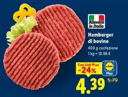 Lidl Hamburger di bovino offerta
