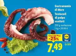 Lidl Gastronomia di Mare Tentacoli di polpo scottati offerta