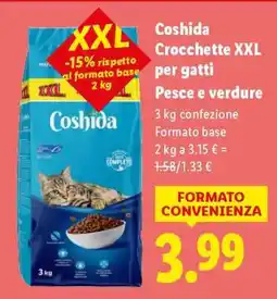 Lidl Coshida Crocchette XXL per gatti Pesce e verdure offerta