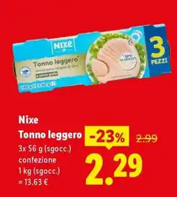 Lidl Nixe Tonno leggero offerta
