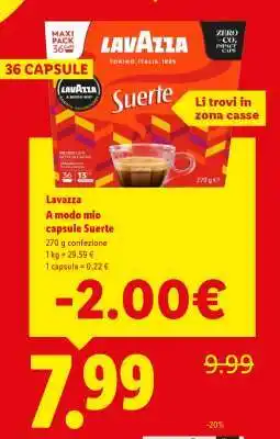 Lidl Lavazza A modo mio capsule Suerte offerta