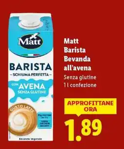 Lidl Matt Barista Bevanda all'avena offerta