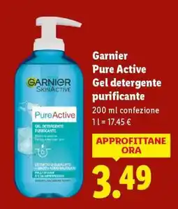 Lidl Garnier Pure Active Gel detergente purificante offerta