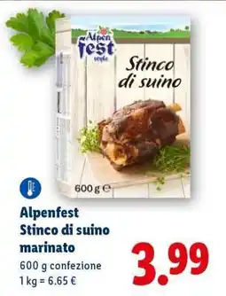 Lidl Alpenfest Stinco di suino marinato offerta