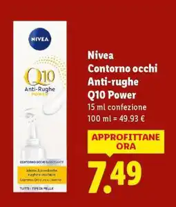 Lidl Nivea Contorno occhi Anti-rughe Q10 Power offerta