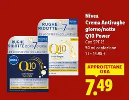 Lidl Nivea Crema Antirughe giorno/notte Q10 Power offerta