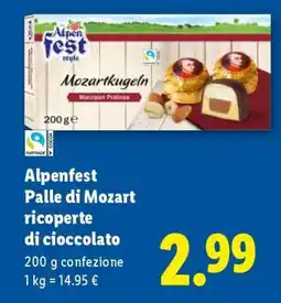 Lidl Alpenfest Palle di Mozart ricoperte di cioccolato offerta