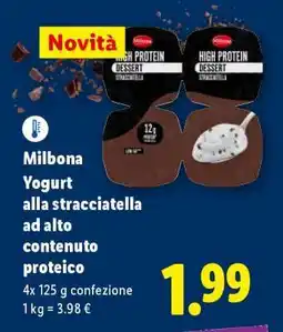 Lidl Milbona Yogurt alla stracciatella ad alto contenuto proteico offerta