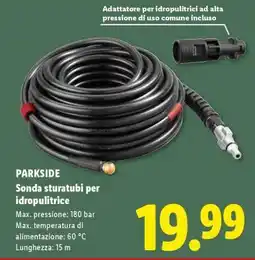 Lidl PARKSIDE Sonda sturatubi per idropulitrici offerta