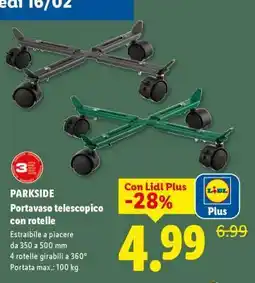 Lidl PARKSIDE Portavaso telescopico con rotelle offerta
