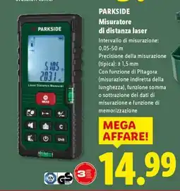 Lidl PARKSIDE Misuratore di distanza laser offerta